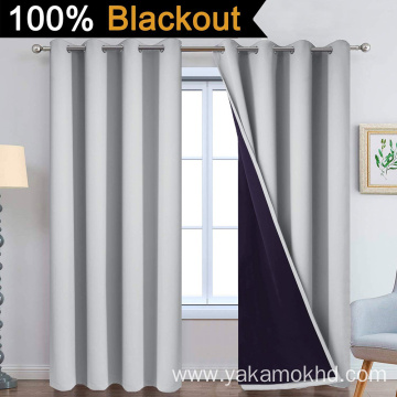 Light Grey 100% Blackout Curtains 84 Inch Long